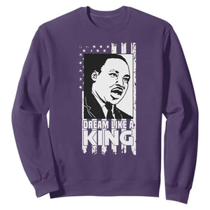 Martin Luther King MLK Sweatshirt Dream Like A King Black History American Flag TS02 Purple Print Your Wear
