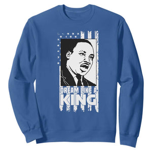 Martin Luther King MLK Sweatshirt Dream Like A King Black History American Flag TS02 Royal Blue Print Your Wear
