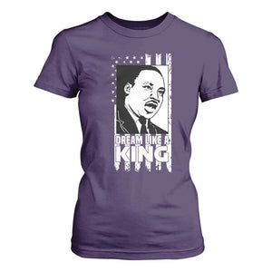 Martin Luther King MLK T Shirt For Women Dream Like A King Black History American Flag TS02 Purple Print Your Wear
