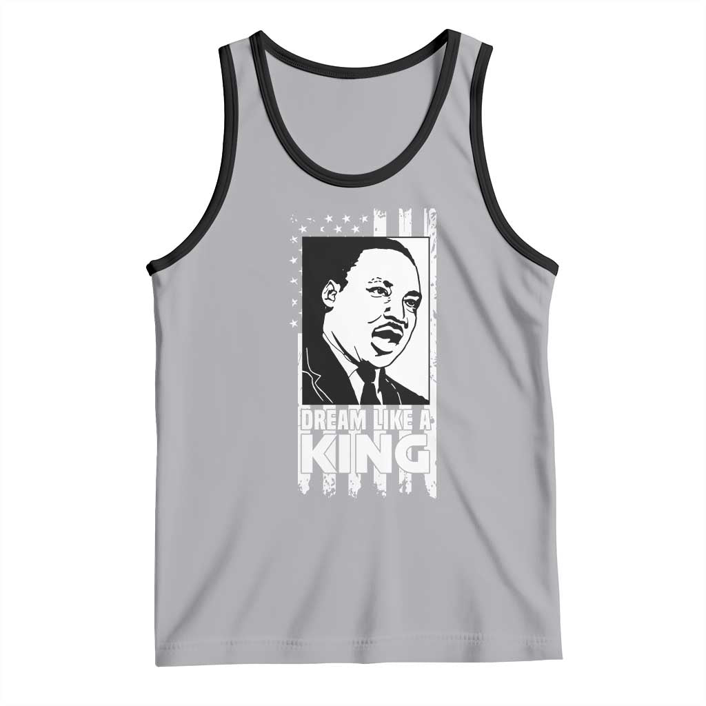 Martin Luther King MLK Tank Top Dream Like A King Black History American Flag TS02 Athletic Heather Black Print Your Wear