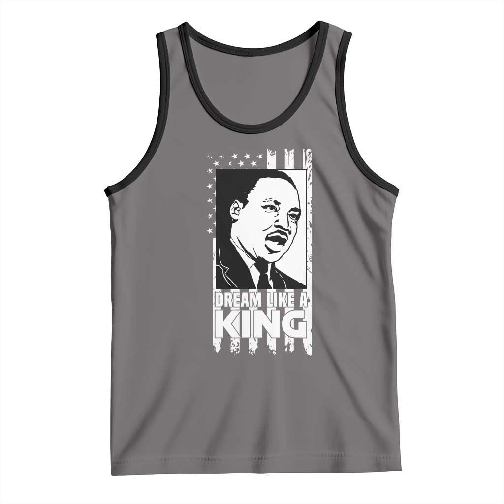 Martin Luther King MLK Tank Top Dream Like A King Black History American Flag TS02 Deep Heather Black Print Your Wear