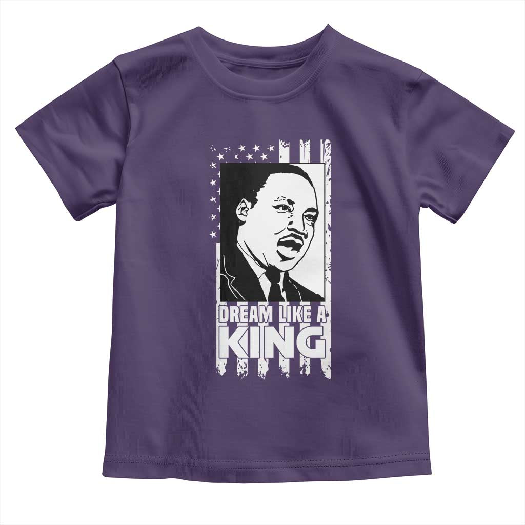 Martin Luther King MLK Toddler T Shirt Dream Like A King Black History American Flag TS02 Purple Print Your Wear