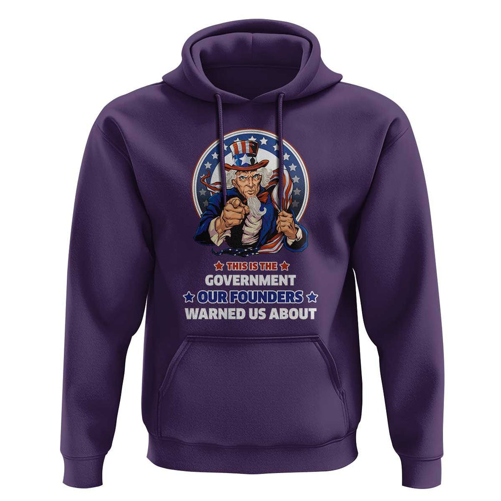 Uncle Sam Hoodie This Is The Government Our Founders Warned Us About American Flag TS02 Purple Print Your Wear