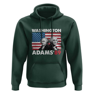 Washington Adams 1789 Hoodie George Washington John Adams American Founding Fathers US Flag TS02 Dark Forest Green Print Your Wear