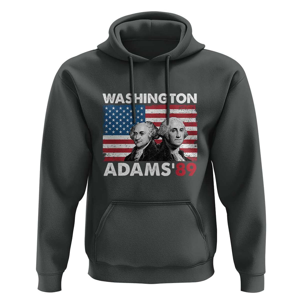 Washington Adams 1789 Hoodie George Washington John Adams American Founding Fathers US Flag TS02 Dark Heather Print Your Wear