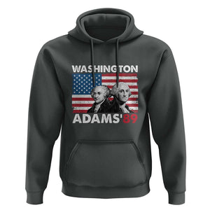Washington Adams 1789 Hoodie George Washington John Adams American Founding Fathers US Flag TS02 Dark Heather Print Your Wear