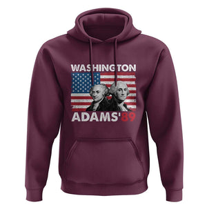 Washington Adams 1789 Hoodie George Washington John Adams American Founding Fathers US Flag TS02 Maroon Print Your Wear