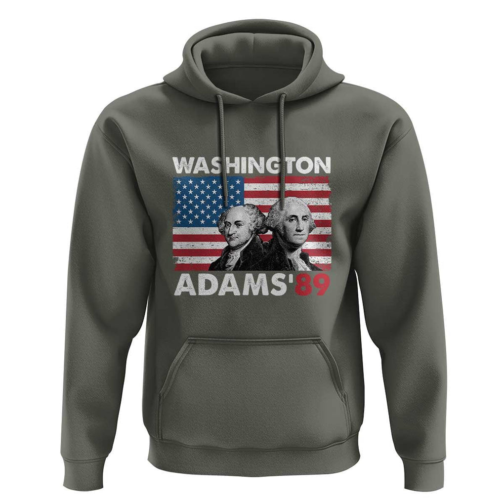 Washington Adams 1789 Hoodie George Washington John Adams American Founding Fathers US Flag TS02 Military Green Print Your Wear