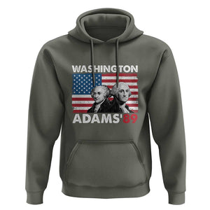 Washington Adams 1789 Hoodie George Washington John Adams American Founding Fathers US Flag TS02 Military Green Print Your Wear