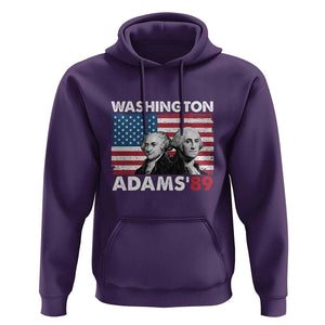 Washington Adams 1789 Hoodie George Washington John Adams American Founding Fathers US Flag TS02 Purple Print Your Wear