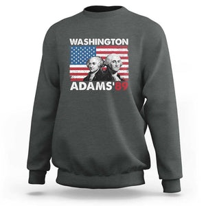 Washington Adams 1789 Sweatshirt George Washington John Adams American Founding Fathers US Flag TS02 Dark Heather Print Your Wear