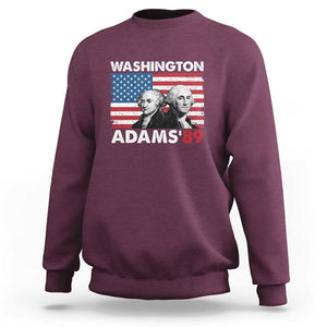 Washington Adams 1789 Sweatshirt George Washington John Adams American Founding Fathers US Flag TS02 Maroon Print Your Wear