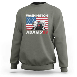 Washington Adams 1789 Sweatshirt George Washington John Adams American Founding Fathers US Flag TS02 Military Green Print Your Wear