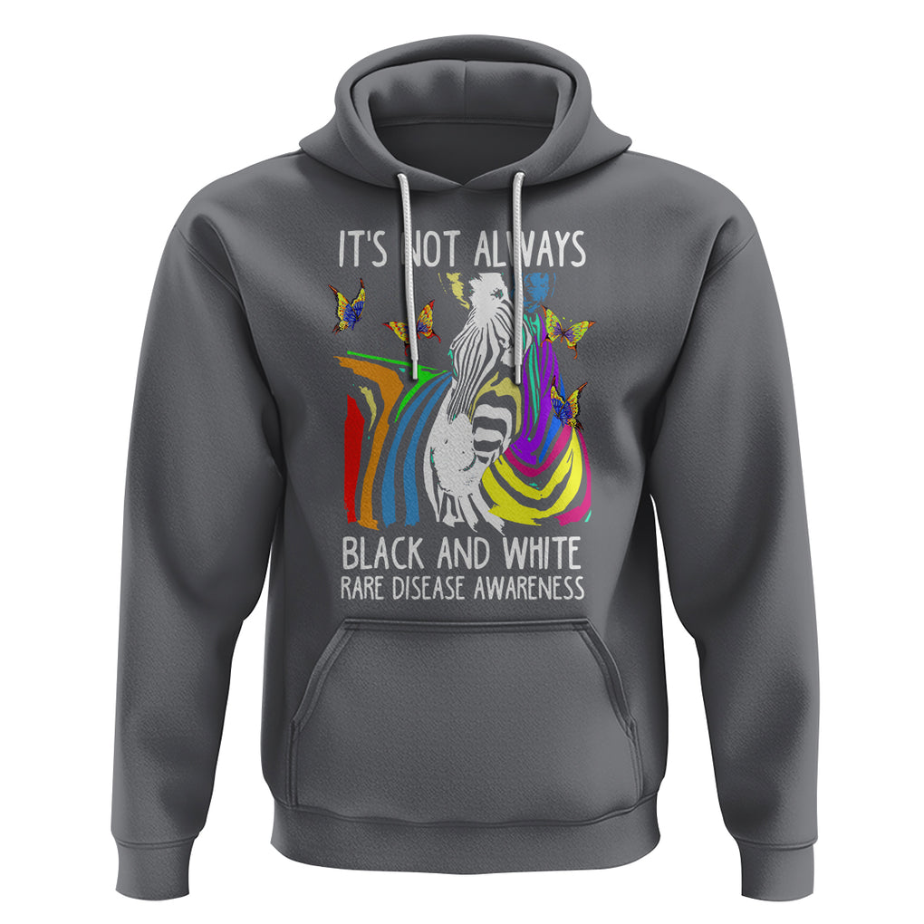 Rare Disease Day Shirts Hoodie It's Not Always Black And White Rare Disease Awareness Rainbow Zebra Kids TS02 Charcoal Printyourwear