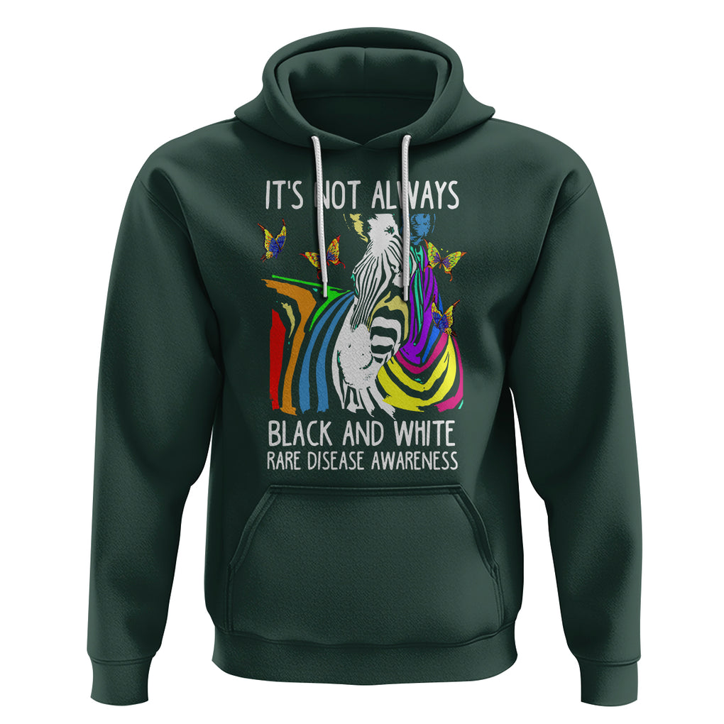 Rare Disease Day Shirts Hoodie It's Not Always Black And White Rare Disease Awareness Rainbow Zebra Kids TS02 Dark Forest Green Printyourwear