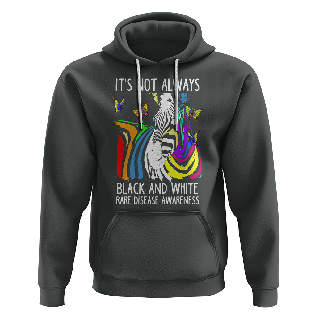 Rare Disease Day Shirts Hoodie It's Not Always Black And White Rare Disease Awareness Rainbow Zebra Kids TS02 Dark Heather Printyourwear