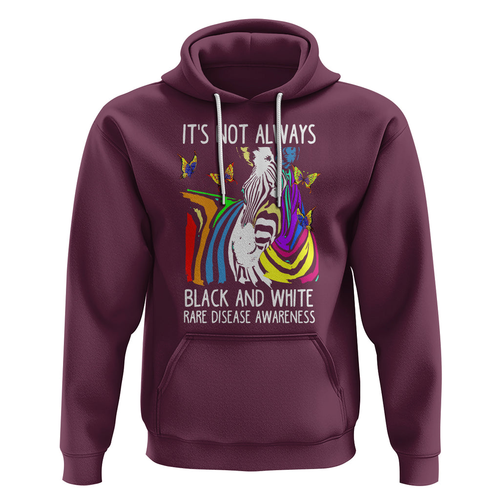 Rare Disease Day Shirts Hoodie It's Not Always Black And White Rare Disease Awareness Rainbow Zebra Kids TS02 Maroon Printyourwear