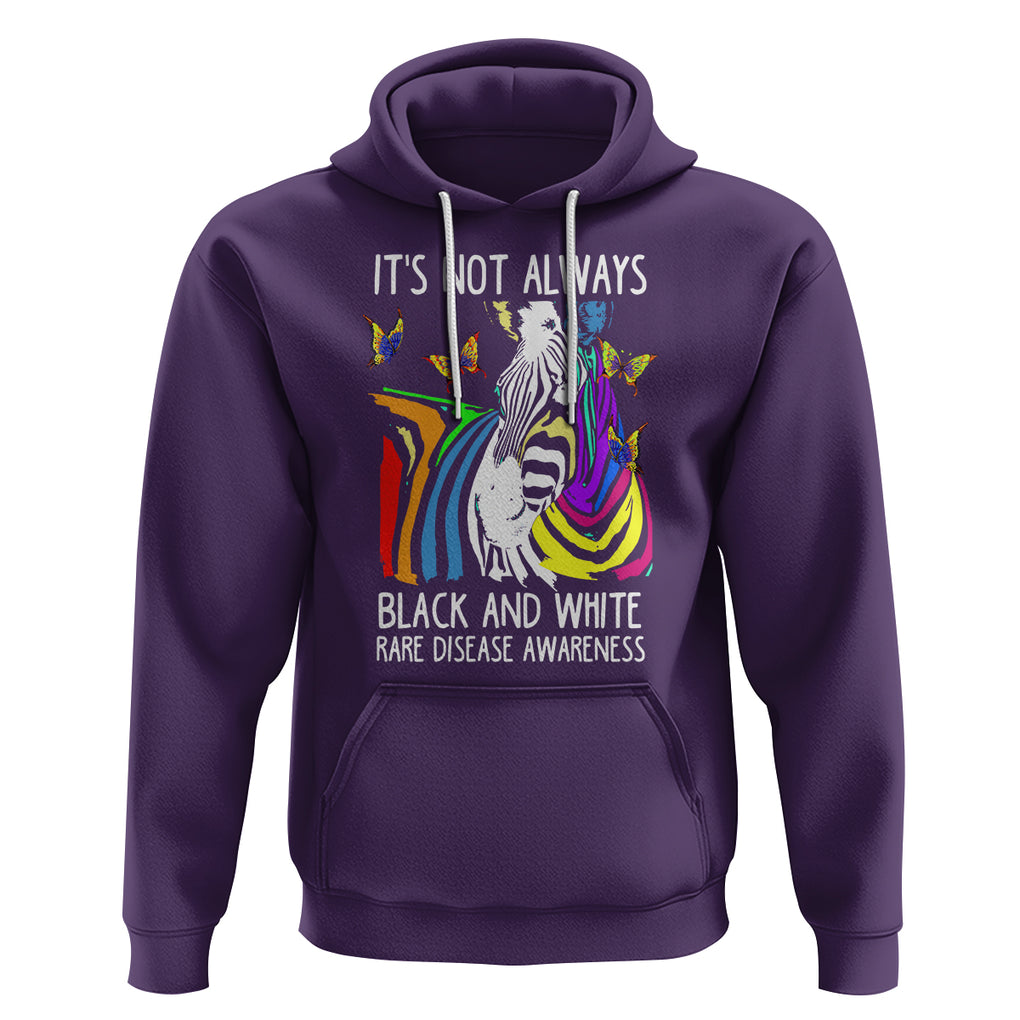 Rare Disease Day Shirts Hoodie It's Not Always Black And White Rare Disease Awareness Rainbow Zebra Kids TS02 Purple Printyourwear
