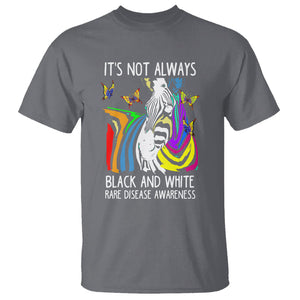 Rare Disease Day Shirts T Shirt It's Not Always Black And White Rare Disease Awareness Rainbow Zebra Kids TS02 Charcoal Printyourwear