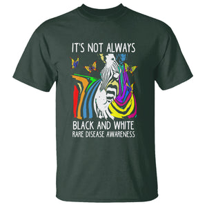 Rare Disease Day Shirts T Shirt It's Not Always Black And White Rare Disease Awareness Rainbow Zebra Kids TS02 Dark Forest Green Printyourwear