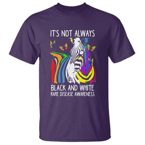 Rare Disease Day Shirts T Shirt It's Not Always Black And White Rare Disease Awareness Rainbow Zebra Kids TS02 Purple Printyourwear