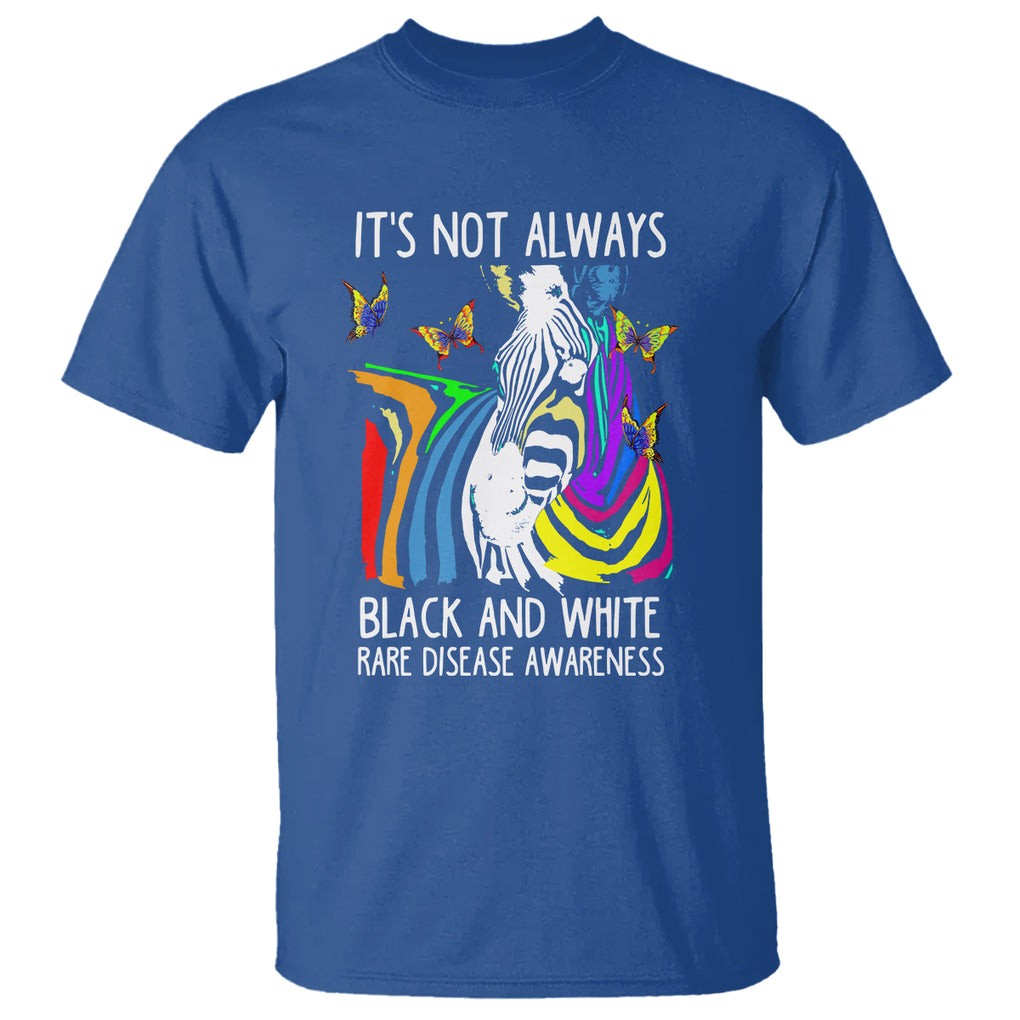 Rare Disease Day Shirts T Shirt It's Not Always Black And White Rare Disease Awareness Rainbow Zebra Kids TS02 Royal Blue Printyourwear
