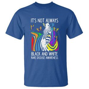 Rare Disease Day Shirts T Shirt It's Not Always Black And White Rare Disease Awareness Rainbow Zebra Kids TS02 Royal Blue Printyourwear