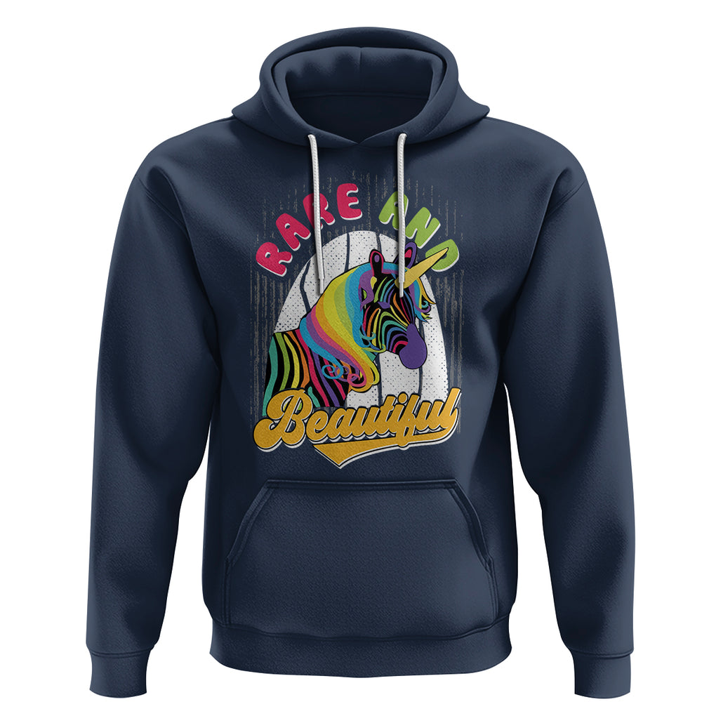 Rare Disease Day Shirts Hoodie Rare And Beautiful Rare Disease Awareness Rare Disease Warrior Rainbow Zebra TS02 Navy Printyourwear