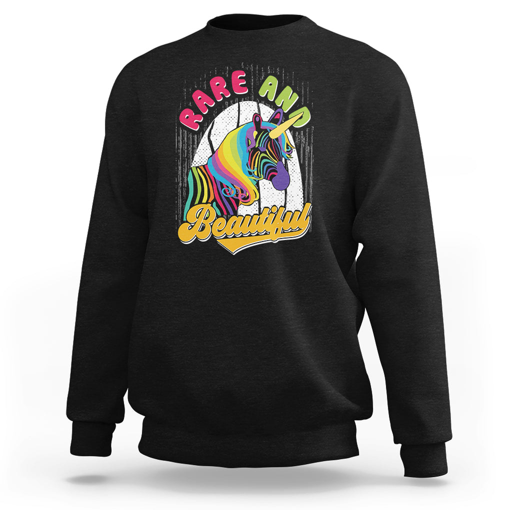 Rare Disease Day Shirts Sweatshirt Rare And Beautiful Rare Disease Awareness Rare Disease Warrior Rainbow Zebra TS02 Black Printyourwear