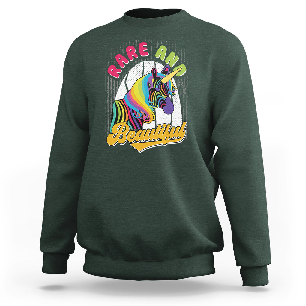 Rare Disease Day Shirts Sweatshirt Rare And Beautiful Rare Disease Awareness Rare Disease Warrior Rainbow Zebra TS02 Dark Forest Green Printyourwear