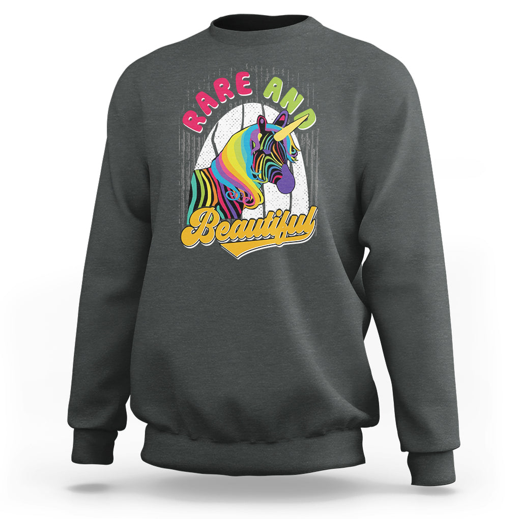 Rare Disease Day Shirts Sweatshirt Rare And Beautiful Rare Disease Awareness Rare Disease Warrior Rainbow Zebra TS02 Dark Heather Printyourwear