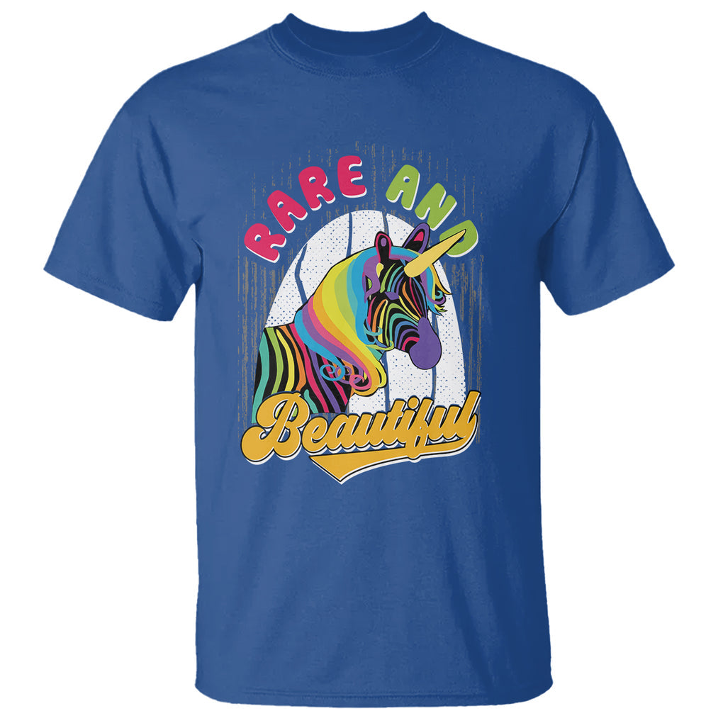 Rare Disease Day Shirts T Shirt Rare And Beautiful Rare Disease Awareness Rare Disease Warrior Rainbow Zebra TS02 Royal Blue Printyourwear