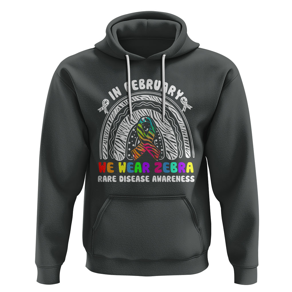 Rare Disease Day Shirts Hoodie In February We Wear Zebra Rare Disease Awareness Rainbow Zebra TS02 Dark Heather Printyourwear