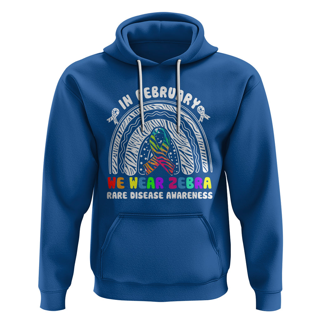 Rare Disease Day Shirts Hoodie In February We Wear Zebra Rare Disease Awareness Rainbow Zebra TS02 Royal Blue Printyourwear