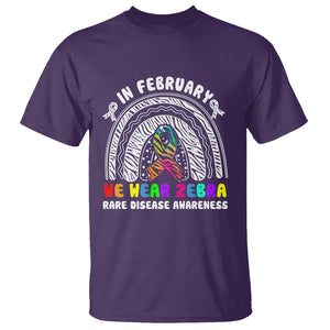 Rare Disease Day Shirts T Shirt In February We Wear Zebra Rare Disease Awareness Rainbow Zebra TS02 Purple Printyourwear