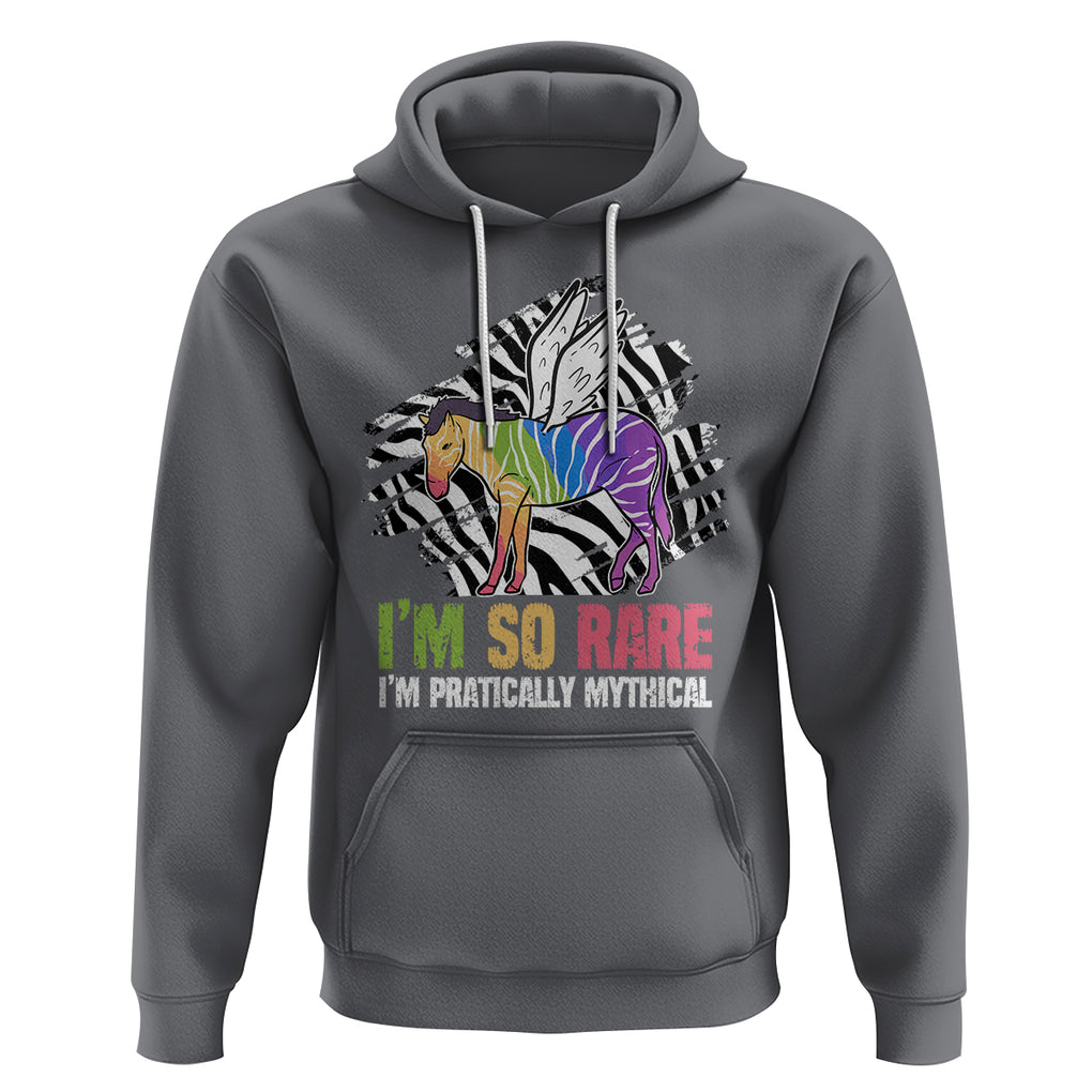 Rare Disease Day Shirts Hoodie Rare Disease I'm So Rare I'm Pratically Mythical Zebra Unicorn Zebra Ribbon TS02 Charcoal Printyourwear