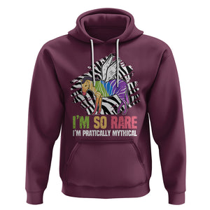 Rare Disease Day Shirts Hoodie Rare Disease I'm So Rare I'm Pratically Mythical Zebra Unicorn Zebra Ribbon TS02 Maroon Printyourwear