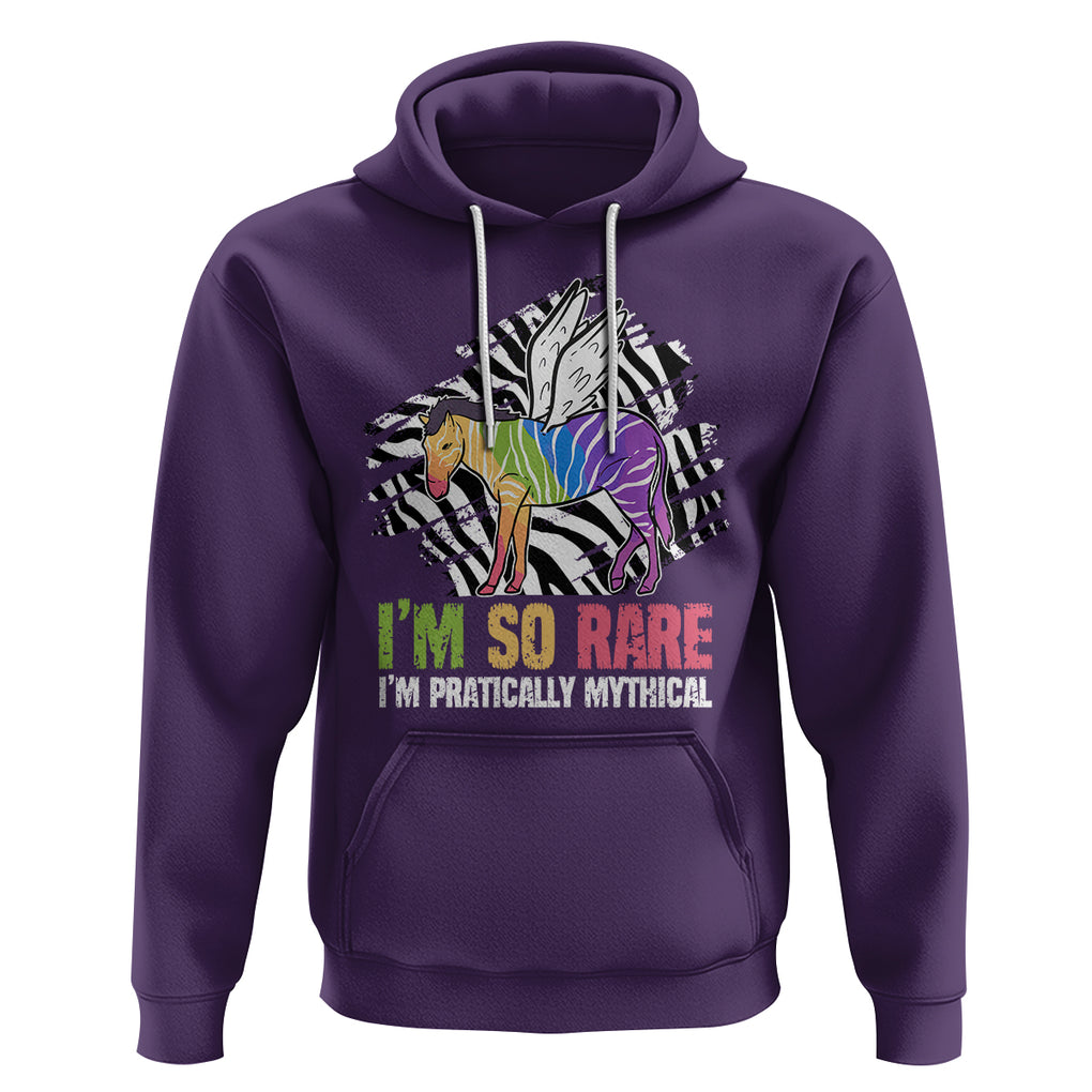 Rare Disease Day Shirts Hoodie Rare Disease I'm So Rare I'm Pratically Mythical Zebra Unicorn Zebra Ribbon TS02 Purple Printyourwear