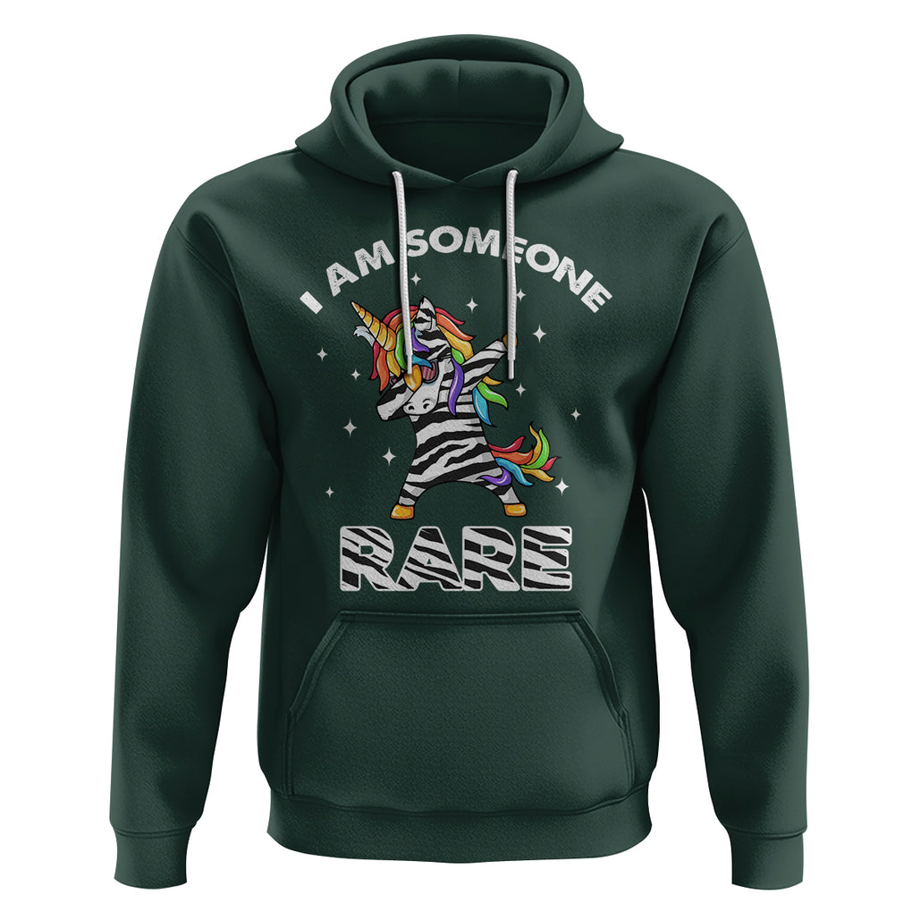 Rare Disease Day Shirts Hoodie I Am Someone Rare Rainbow Zebra Unicorn Rare Disease Awareness TS02 Dark Forest Green Printyourwear