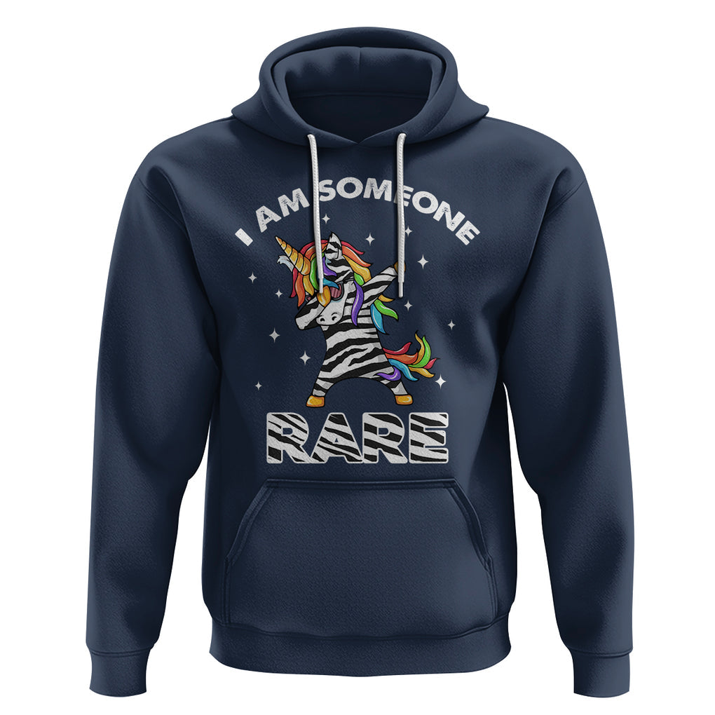 Rare Disease Day Shirts Hoodie I Am Someone Rare Rainbow Zebra Unicorn Rare Disease Awareness TS02 Navy Printyourwear