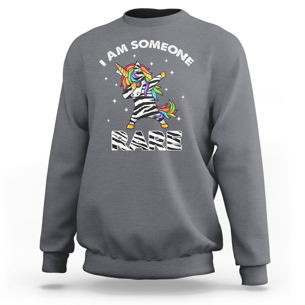 Rare Disease Day Shirts Sweatshirt I Am Someone Rare Rainbow Zebra Unicorn Rare Disease Awareness TS02 Charcoal Printyourwear