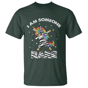 Rare Disease Day Shirts T Shirt I Am Someone Rare Rainbow Zebra Unicorn Rare Disease Awareness TS02 Dark Forest Green Printyourwear