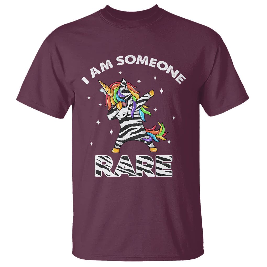 Rare Disease Day Shirts T Shirt I Am Someone Rare Rainbow Zebra Unicorn Rare Disease Awareness TS02 Maroon Printyourwear