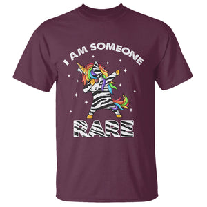 Rare Disease Day Shirts T Shirt I Am Someone Rare Rainbow Zebra Unicorn Rare Disease Awareness TS02 Maroon Printyourwear