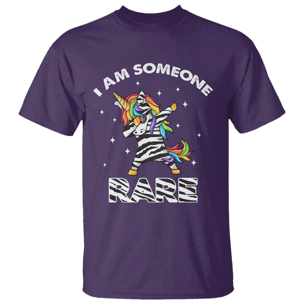 Rare Disease Day Shirts T Shirt I Am Someone Rare Rainbow Zebra Unicorn Rare Disease Awareness TS02 Purple Printyourwear