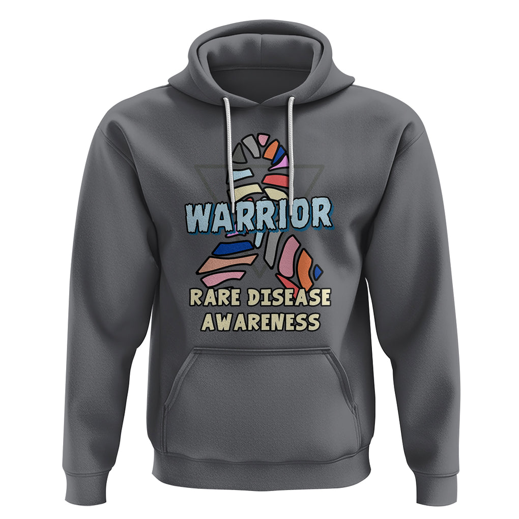 Rare Disease Day Shirts Hoodie Rare Disease Warrior Rare Disease Awareness Zebra Ribbon Fighter TS02 Charcoal Printyourwear