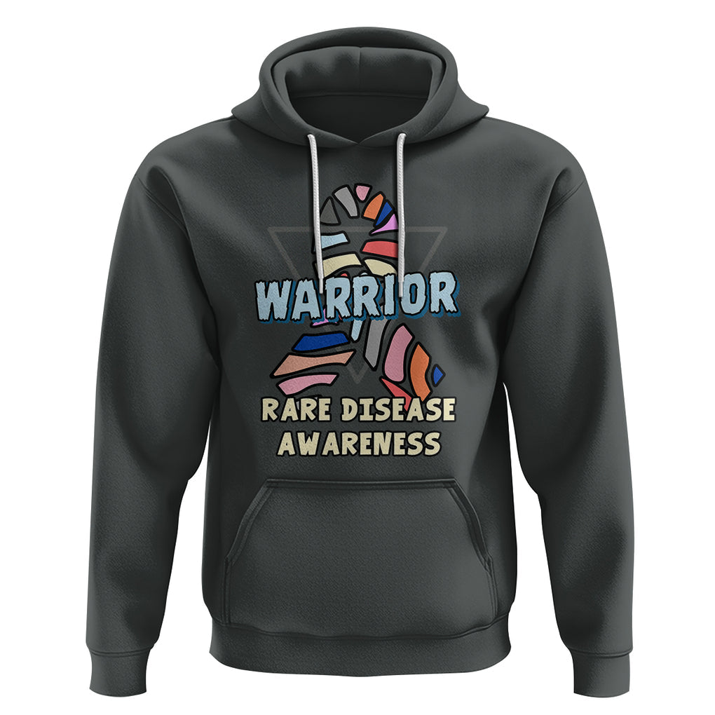 Rare Disease Day Shirts Hoodie Rare Disease Warrior Rare Disease Awareness Zebra Ribbon Fighter TS02 Dark Heather Printyourwear