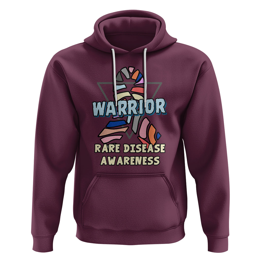 Rare Disease Day Shirts Hoodie Rare Disease Warrior Rare Disease Awareness Zebra Ribbon Fighter TS02 Maroon Printyourwear