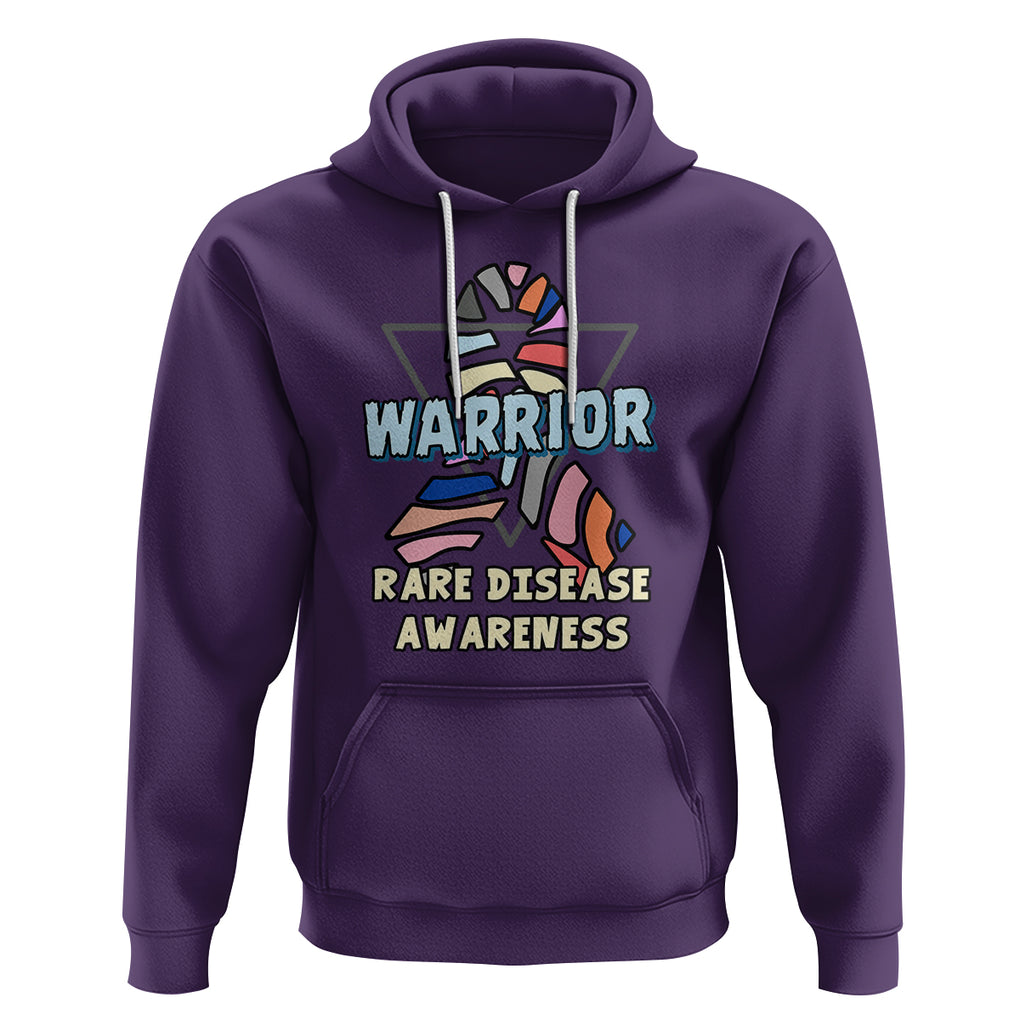 Rare Disease Day Shirts Hoodie Rare Disease Warrior Rare Disease Awareness Zebra Ribbon Fighter TS02 Purple Printyourwear
