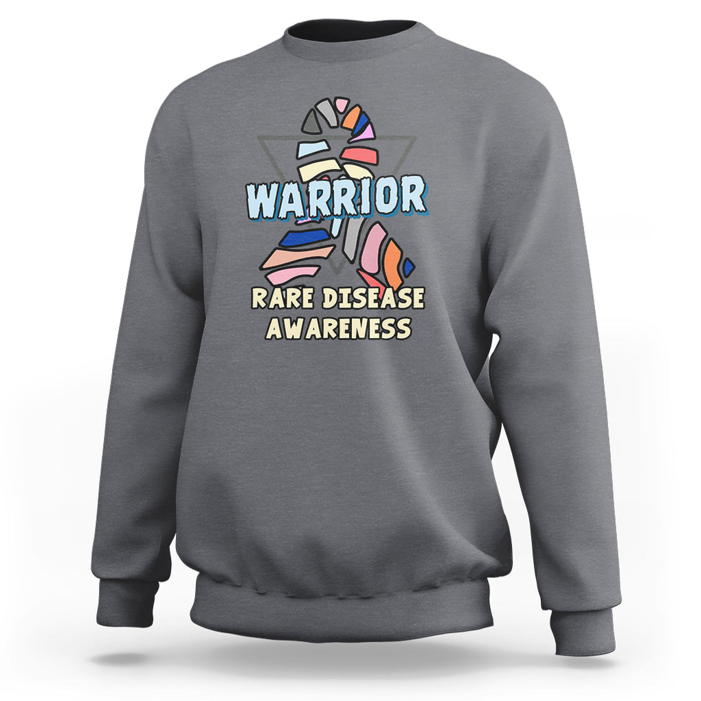 Rare Disease Day Shirts Sweatshirt Rare Disease Warrior Rare Disease Awareness Zebra Ribbon Fighter TS02 Charcoal Printyourwear